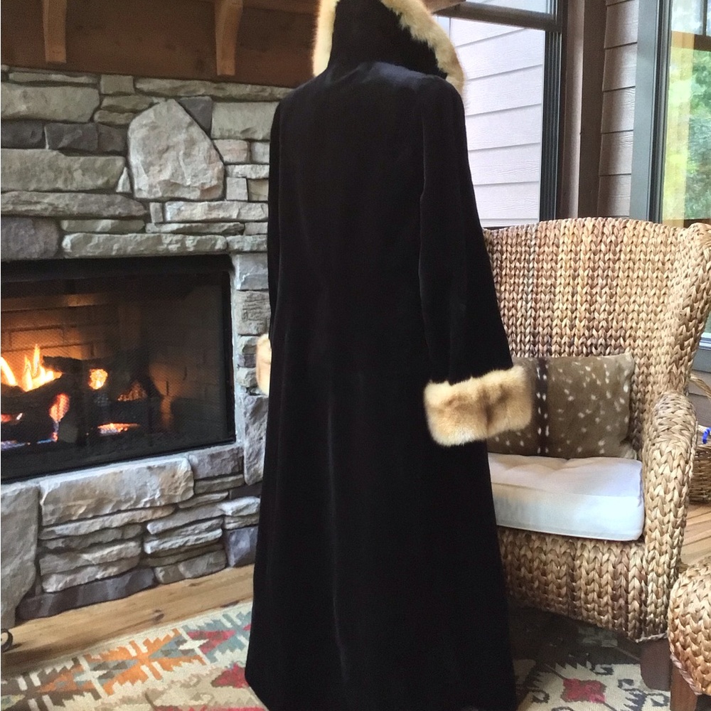 💝Exquisite Full Length Mink Coat with Sable Collar and Cuffs and Matching Hat 💘💞
